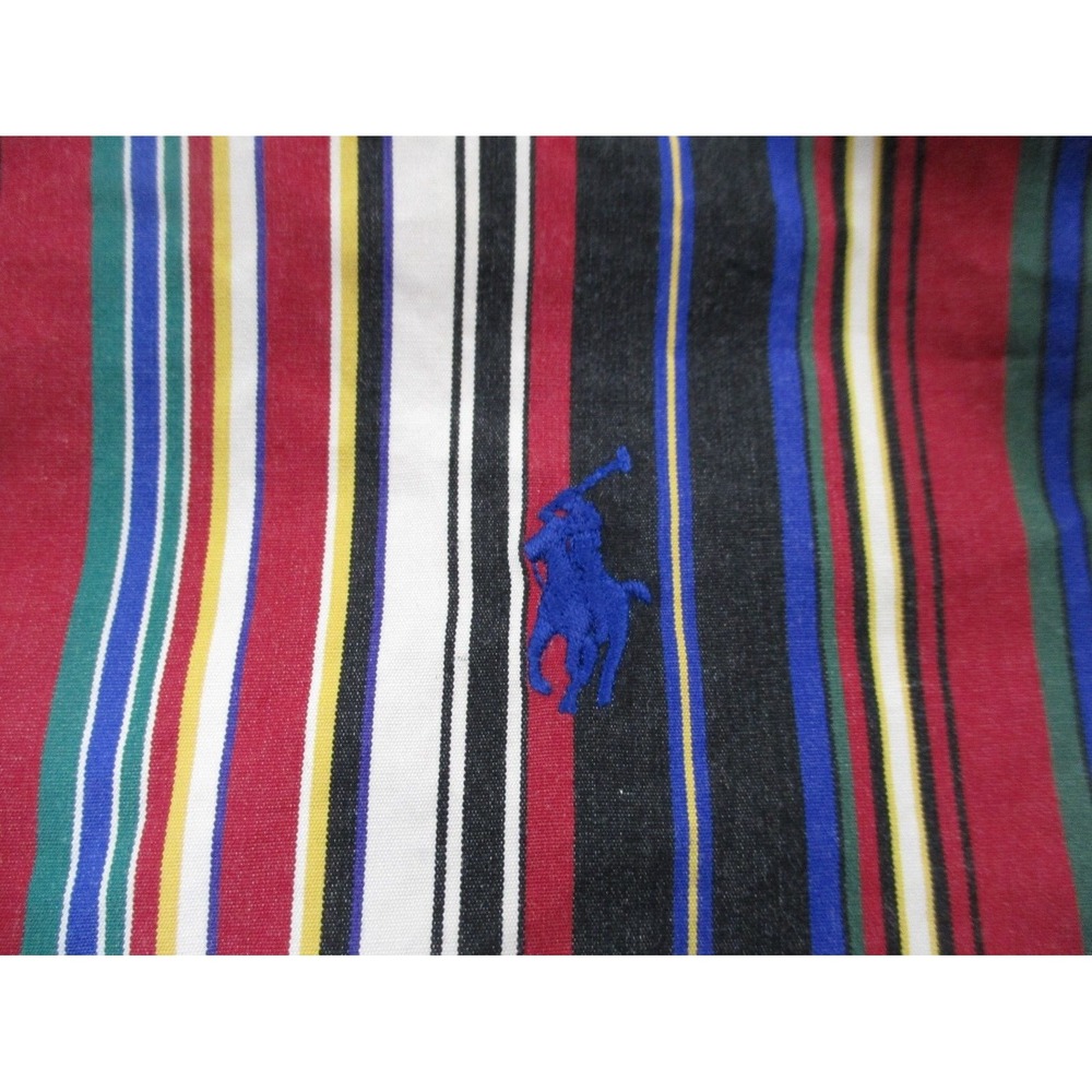 Ralph Lauren Shirt Mens Large Multicolor Striped Button Cotton Vintage 16.5 Pony